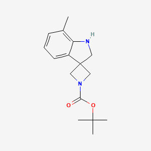 molecular formula C16H22N2O2 B13240308 tert-Butyl 7'-methyl-1',2'-dihydrospiro[azetidine-3,3'-indole]-1-carboxylate 