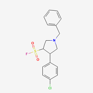 molecular formula C17H17ClFNO2S B13240314 1-Benzyl-4-(4-chlorophenyl)pyrrolidine-3-sulfonyl fluoride 