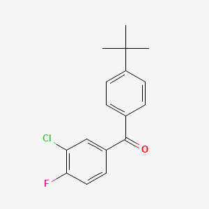 molecular formula C17H16ClFO B1324034 4-Tert-butyl-3'-chloro-4'-fluorobenzophenone CAS No. 951890-25-8