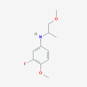 molecular formula C11H16FNO2 B13240340 3-fluoro-4-methoxy-N-(1-methoxypropan-2-yl)aniline 