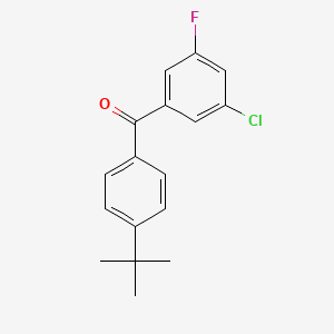 molecular formula C17H16ClFO B1324036 4-Tert-butyl-3'-chloro-5'-fluorobenzophenone CAS No. 951890-48-5