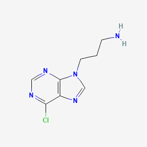molecular formula C8H10ClN5 B13240368 3-(6-Chloro-9H-purin-9-yl)propan-1-amine 