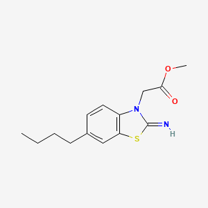 molecular formula C14H18N2O2S B13240398 Methyl 2-(6-butyl-2-imino-2,3-dihydro-1,3-benzothiazol-3-yl)acetate 
