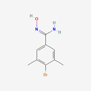 molecular formula C9H11BrN2O B13240403 4-Bromo-N'-hydroxy-3,5-dimethylbenzene-1-carboximidamide 