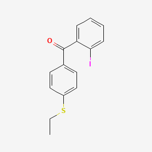 molecular formula C15H13IOS B1324048 4-(Ethylthio)-2'-iodobenzophenone CAS No. 951885-50-0