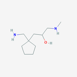 molecular formula C10H22N2O B13240484 1-[1-(Aminomethyl)cyclopentyl]-3-(methylamino)propan-2-ol 
