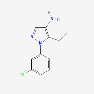 molecular formula C11H12ClN3 B13240494 1-(3-Chlorophenyl)-5-ethyl-1H-pyrazol-4-amine 