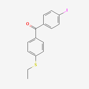 molecular formula C15H13IOS B1324050 4-(乙硫基)-4'-碘苯甲酮 CAS No. 951885-56-6