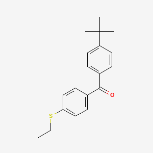 molecular formula C19H22OS B1324051 4-tert-Butyl-4'-(ethylthio)benzophenone CAS No. 951885-59-9