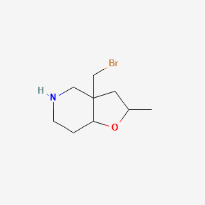 molecular formula C9H16BrNO B13240537 3A-(bromomethyl)-2-methyl-octahydrofuro[3,2-c]pyridine 