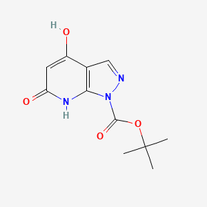 molecular formula C11H13N3O4 B13240548 tert-Butyl 4,6-dihydroxy-1H-pyrazolo[3,4-b]pyridine-1-carboxylate 