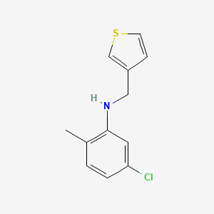 molecular formula C12H12ClNS B13240550 5-chloro-2-methyl-N-(thiophen-3-ylmethyl)aniline 