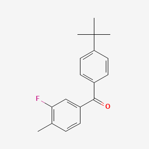 molecular formula C18H19FO B1324058 4-Tert-butyl-3'-fluoro-4'-methylbenzophenone CAS No. 951886-36-5