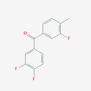 molecular formula C14H9F3O B1324059 3,3',4-Trifluoro-4'-methylbenzophenone CAS No. 951886-39-8