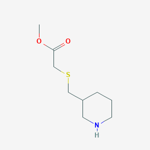 molecular formula C9H17NO2S B13240591 Methyl 2-{[(piperidin-3-yl)methyl]sulfanyl}acetate 
