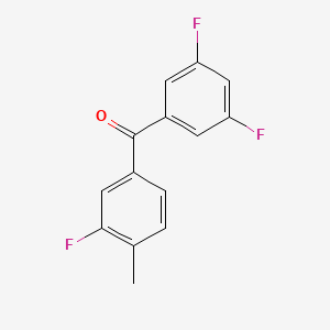 molecular formula C14H9F3O B1324060 3,3',5-Trifluoro-4'-methylbenzophenone CAS No. 951886-42-3