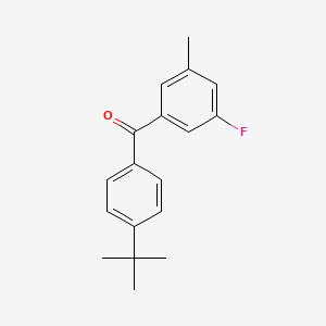molecular formula C18H19FO B1324061 4-Tert-butyl-3'-fluoro-5'-methylbenzophenone CAS No. 951886-87-6