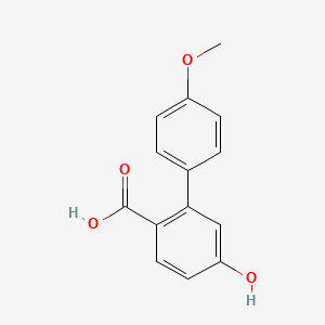 molecular formula C14H12O4 B13240613 4-Hydroxy-2-(4-methoxyphenyl)benzoic acid 