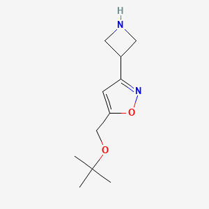 molecular formula C11H18N2O2 B13240633 3-(Azetidin-3-yl)-5-[(tert-butoxy)methyl]-1,2-oxazole 