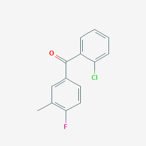 molecular formula C14H10ClFO B1324064 2-Chloro-4'-fluoro-3'-methylbenzophenone CAS No. 59396-46-2