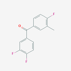molecular formula C14H9F3O B1324065 3,4,4'-Trifluoro-3'-methylbenzophenone CAS No. 951886-78-5