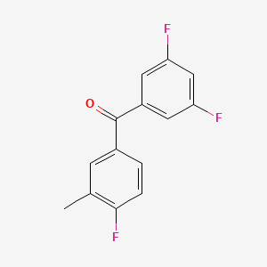 molecular formula C14H9F3O B1324066 3,4',5-Trifluoro-3'-methylbenzophenone CAS No. 951886-82-1