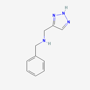 molecular formula C10H12N4 B13240662 Benzyl(1H-1,2,3-triazol-5-ylmethyl)amine 