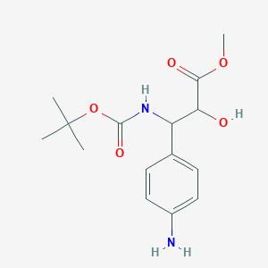molecular formula C15H22N2O5 B13240703 Methyl 3-(4-aminophenyl)-3-{[(tert-butoxy)carbonyl]amino}-2-hydroxypropanoate 