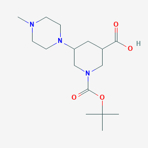 molecular formula C16H29N3O4 B13240745 1-[(tert-Butoxy)carbonyl]-5-(4-methylpiperazin-1-yl)piperidine-3-carboxylic acid 