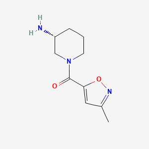 molecular formula C10H15N3O2 B13240750 (3R)-1-(3-Methyl-1,2-oxazole-5-carbonyl)piperidin-3-amine 