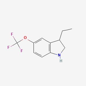 molecular formula C11H12F3NO B13240838 3-Ethyl-5-(trifluoromethoxy)-2,3-dihydro-1H-indole 