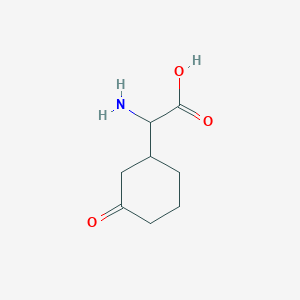 molecular formula C8H13NO3 B13240851 2-Amino-2-(3-oxocyclohexyl)acetic acid 