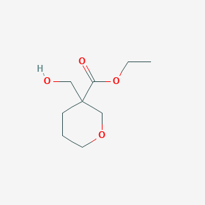 molecular formula C9H16O4 B13240886 Ethyl 3-(hydroxymethyl)oxane-3-carboxylate 