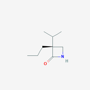 molecular formula C9H17NO B132409 (3R)-3-propan-2-yl-3-propylazetidin-2-one CAS No. 154520-37-3