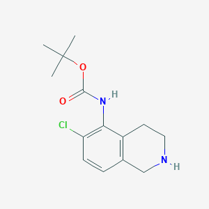 molecular formula C14H19ClN2O2 B13240958 tert-Butyl N-(6-chloro-1,2,3,4-tetrahydroisoquinolin-5-yl)carbamate 