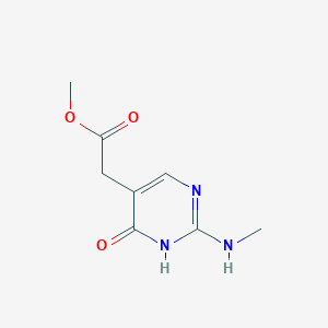 molecular formula C8H11N3O3 B13241013 Methyl 2-[2-(methylamino)-6-oxo-1,6-dihydropyrimidin-5-yl]acetate 