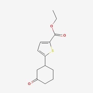 molecular formula C13H16O3S B1324102 Ethyl 5-(3-oxocyclohexyl)-2-thiophenecarboxylate CAS No. 909421-70-1