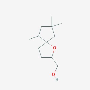 molecular formula C12H22O2 B13241035 {6,8,8-Trimethyl-1-oxaspiro[4.4]nonan-2-yl}methanol 