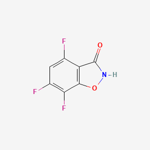 molecular formula C7H2F3NO2 B13241058 4,6,7-Trifluoro-1,2-benzoxazol-3-ol 