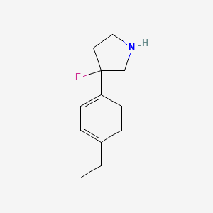 molecular formula C12H16FN B13241063 3-(4-Ethylphenyl)-3-fluoropyrrolidine 