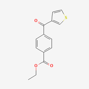 molecular formula C14H12O3S B1324108 3-(4-Carboethoxybenzoyl)thiophene CAS No. 896618-52-3