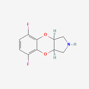 molecular formula C10H9F2NO2 B13241093 (3R,7S)-10,13-Difluoro-2,8-dioxa-5-azatricyclo[7.4.0.0,3,7]trideca-1(9),10,12-triene 