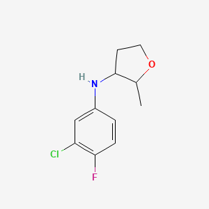 molecular formula C11H13ClFNO B13241145 N-(3-Chloro-4-fluorophenyl)-2-methyloxolan-3-amine 