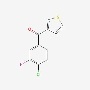 molecular formula C11H6ClFOS B1324117 3-(4-Chloro-3-fluorobenzoyl)thiophene CAS No. 898771-18-1