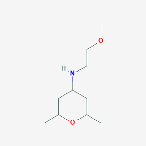 molecular formula C10H21NO2 B13241204 N-(2-Methoxyethyl)-2,6-dimethyloxan-4-amine 