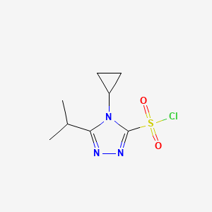 molecular formula C8H12ClN3O2S B13241264 4-Cyclopropyl-5-(propan-2-YL)-4H-1,2,4-triazole-3-sulfonyl chloride 