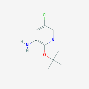 molecular formula C9H13ClN2O B13241270 2-(Tert-butoxy)-5-chloropyridin-3-amine 