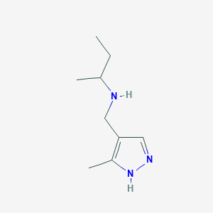 molecular formula C9H17N3 B13241282 (Butan-2-yl)[(3-methyl-1H-pyrazol-4-yl)methyl]amine 