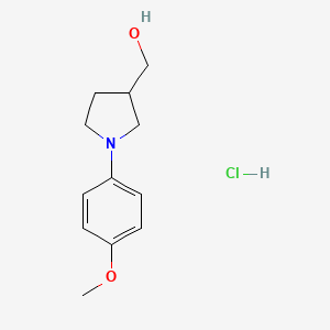 molecular formula C12H18ClNO2 B13241283 [1-(4-Methoxyphenyl)pyrrolidin-3-yl]methanol hydrochloride 