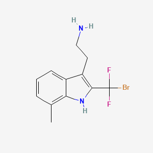 molecular formula C12H13BrF2N2 B13241292 2-[2-(Bromodifluoromethyl)-7-methyl-1H-indol-3-yl]ethan-1-amine 